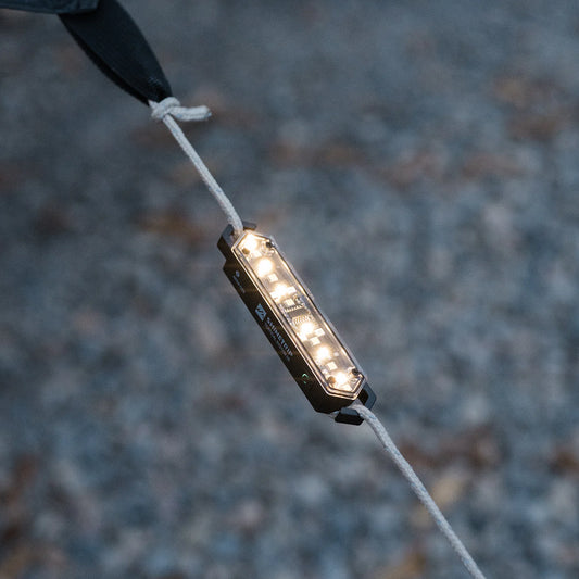 8-Piece Camping Rope Light Set with Buckles, Type-C Rechargeable, Stepless Dimming | Traverseon