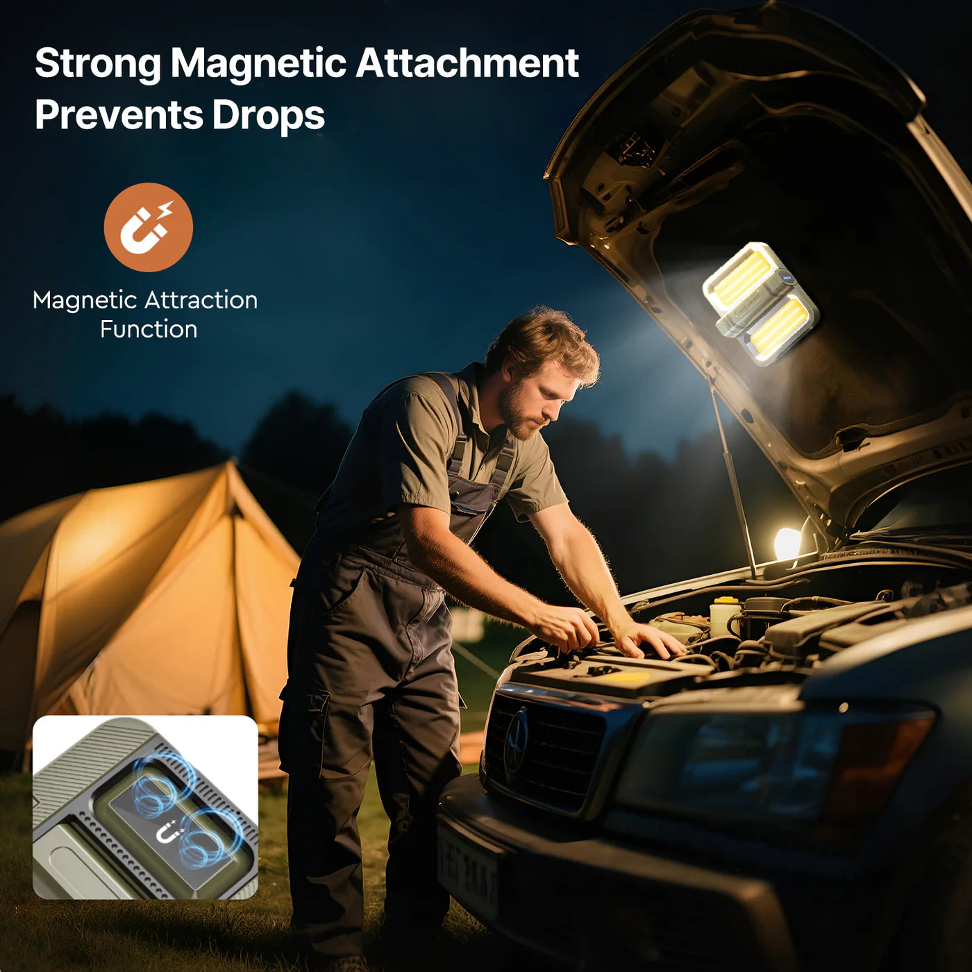 2400LM Solar-Powered Lithium Battery Flood Light