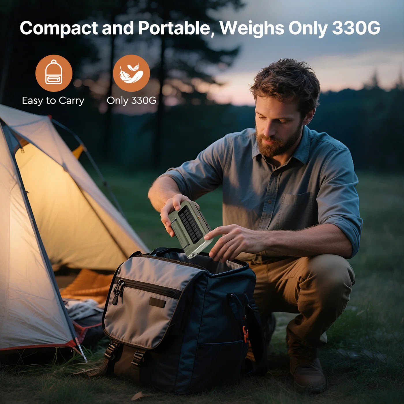 2400LM Solar-Powered Lithium Battery Flood Light