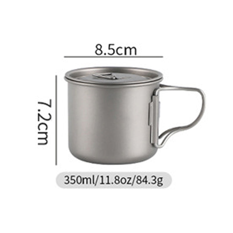 Titanium Camping Mug with Lid – Ultralight Outdoor Cup 350/500/700ml | Campvella