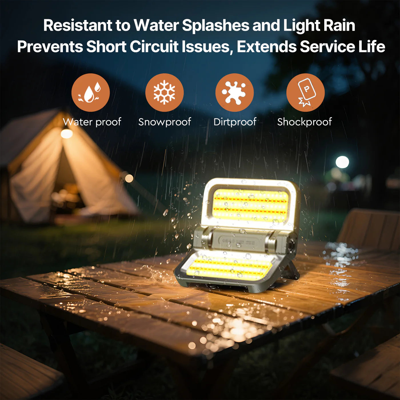 2400LM Solar-Powered Lithium Battery Flood Light