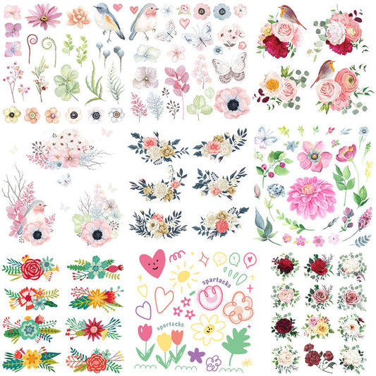 Floral Heat Transfer Design Set (9 Designs)