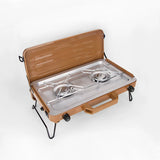 Foldable Double Burner Camp Stove – 7000W Portable Gas Cooktop | Campvella
