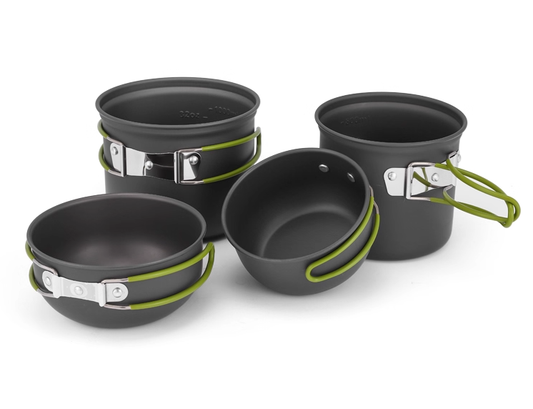 Camping Cookware Set for 2–3 People – Non-Stick Aluminum Pot Set DS-201 | Campvella