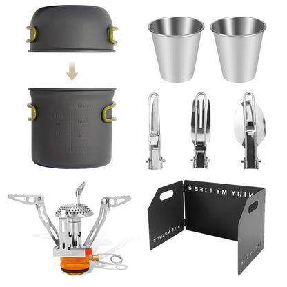 Outdoor Camping Cookware & Stove Kit