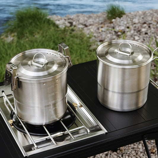 7-Piece Stainless Steel Camping Cookware Set