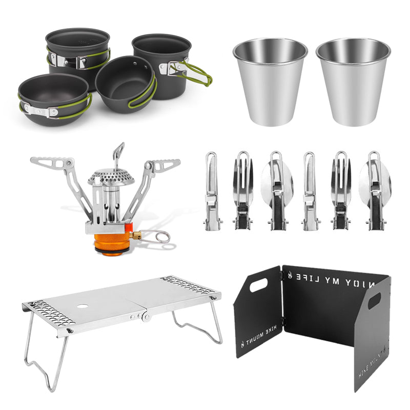 Outdoor Camping Cookware & Stove Kit