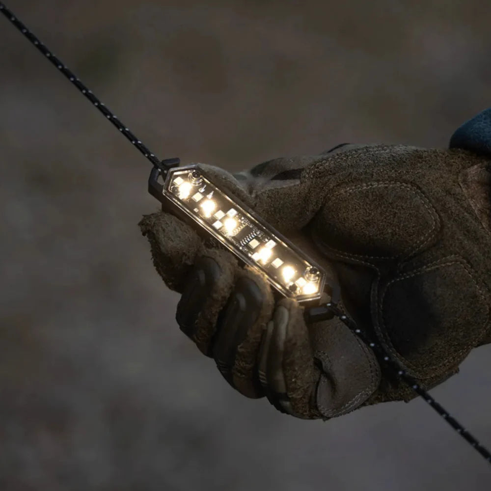 8-Piece Camping Rope Light Set with Buckles, Type-C Rechargeable, Stepless Dimming | Traverseon