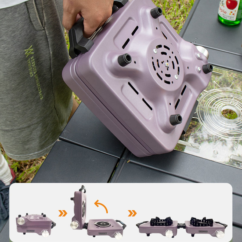 Split-Type Dual-Burner Portable Camping Gas Stove