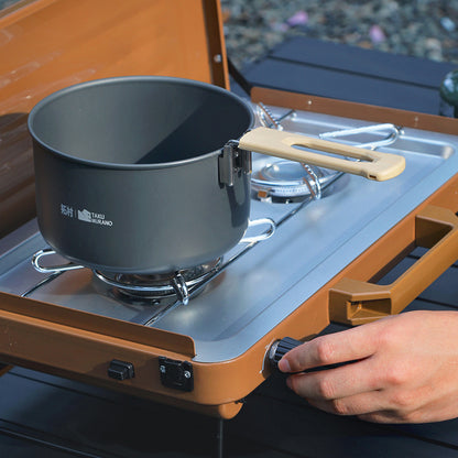 Foldable Dual-Burner Outdoor Camping Gas Stove