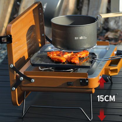Foldable Dual-Burner Outdoor Camping Gas Stove