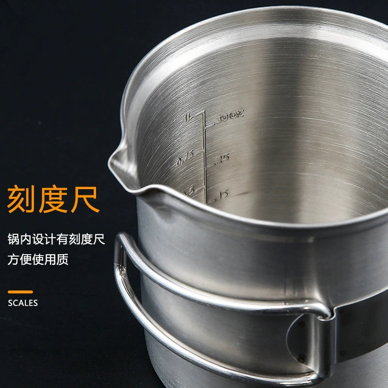 Portable Stainless Steel Wood-Burning Camp Stove with Cookware Set