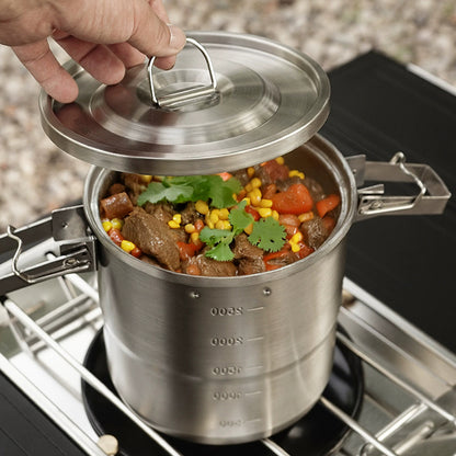 7-Piece Stainless Steel Camping Cookware Set