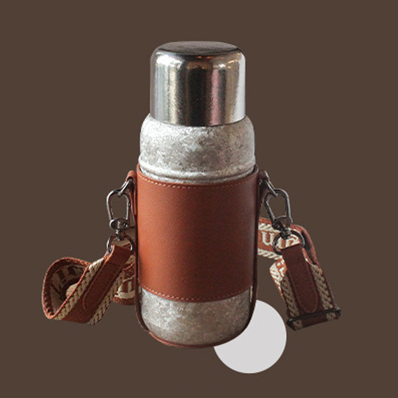 Pure Titanium Insulated Travel Bottle – Large-Capacity Shoulder Carry Mug | Campvella