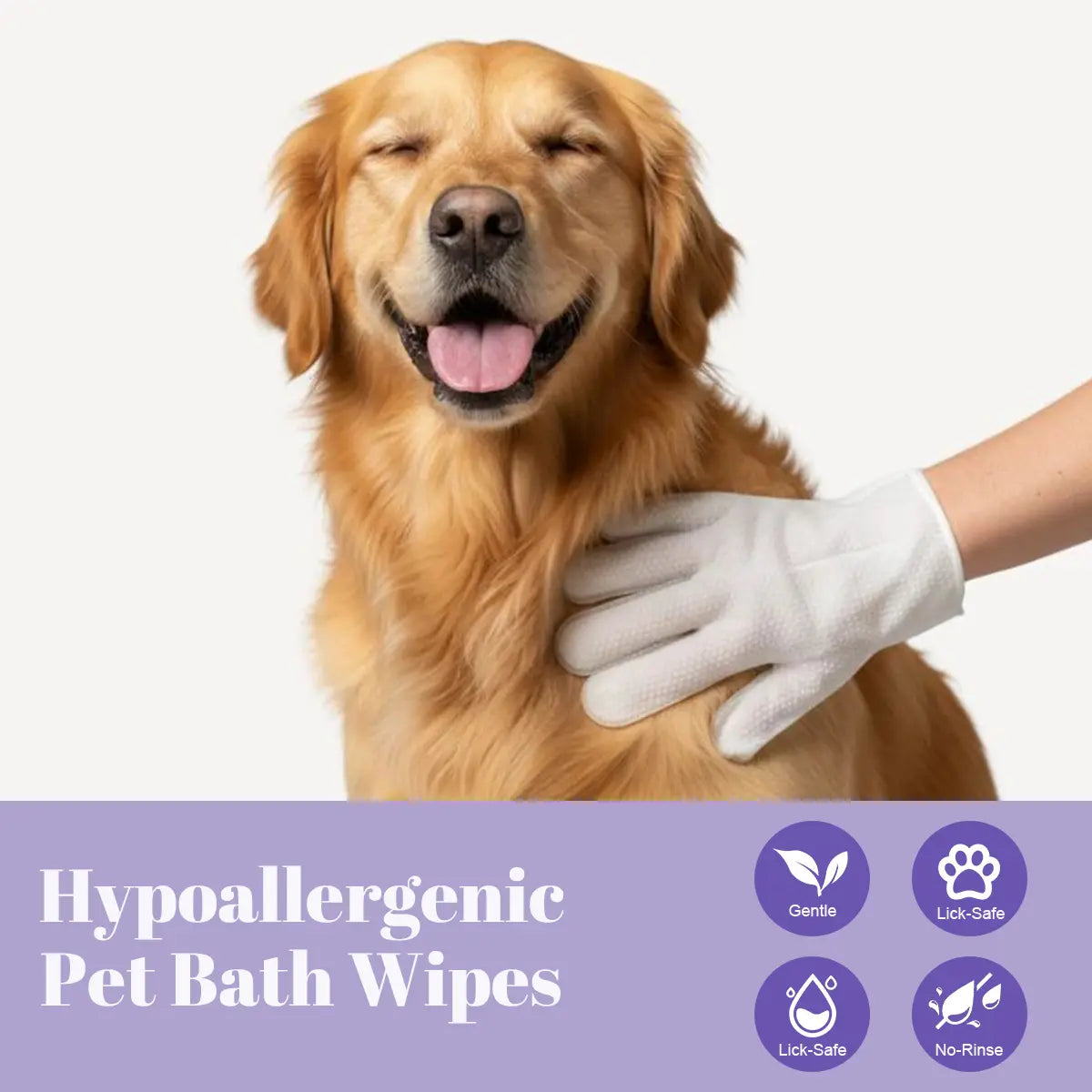 Pet Cleaning Glove Wipes:No-Rinse Waterless Bath(6/12/20 Pack)