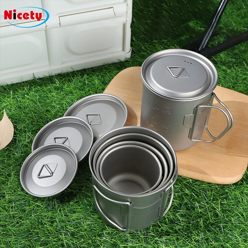 Titanium Camping Cup with Lid