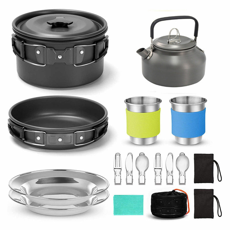 Camping Cookware Set with Frying Pan & Pot – Portable Outdoor Campfire Cooking Kit DS308 | Campvella