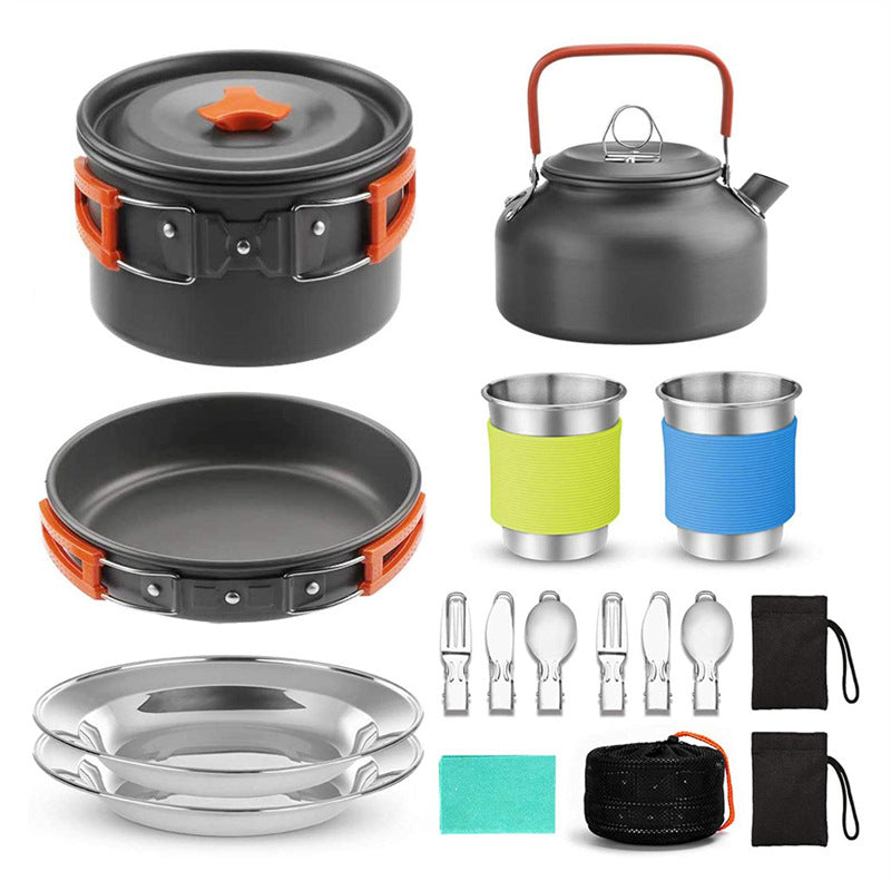 Camping Cookware Set with Frying Pan & Pot – Portable Outdoor Campfire Cooking Kit DS308 | Campvella