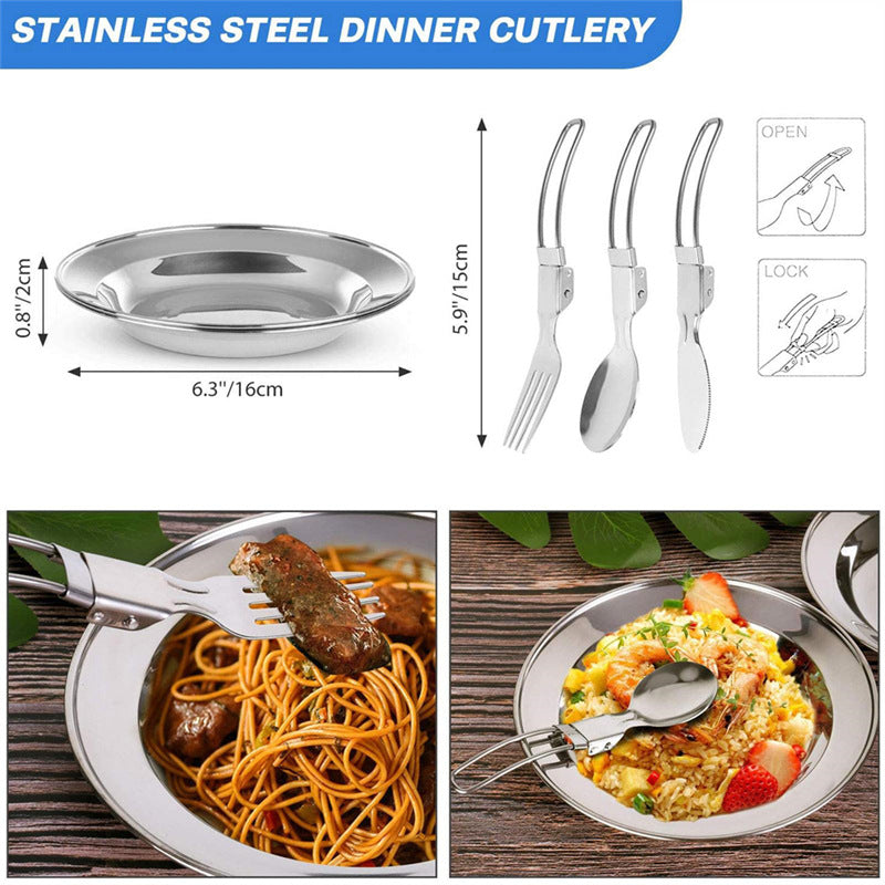 Camping Cookware Set with Frying Pan & Pot – Portable Outdoor Campfire Cooking Kit DS308 | Campvella