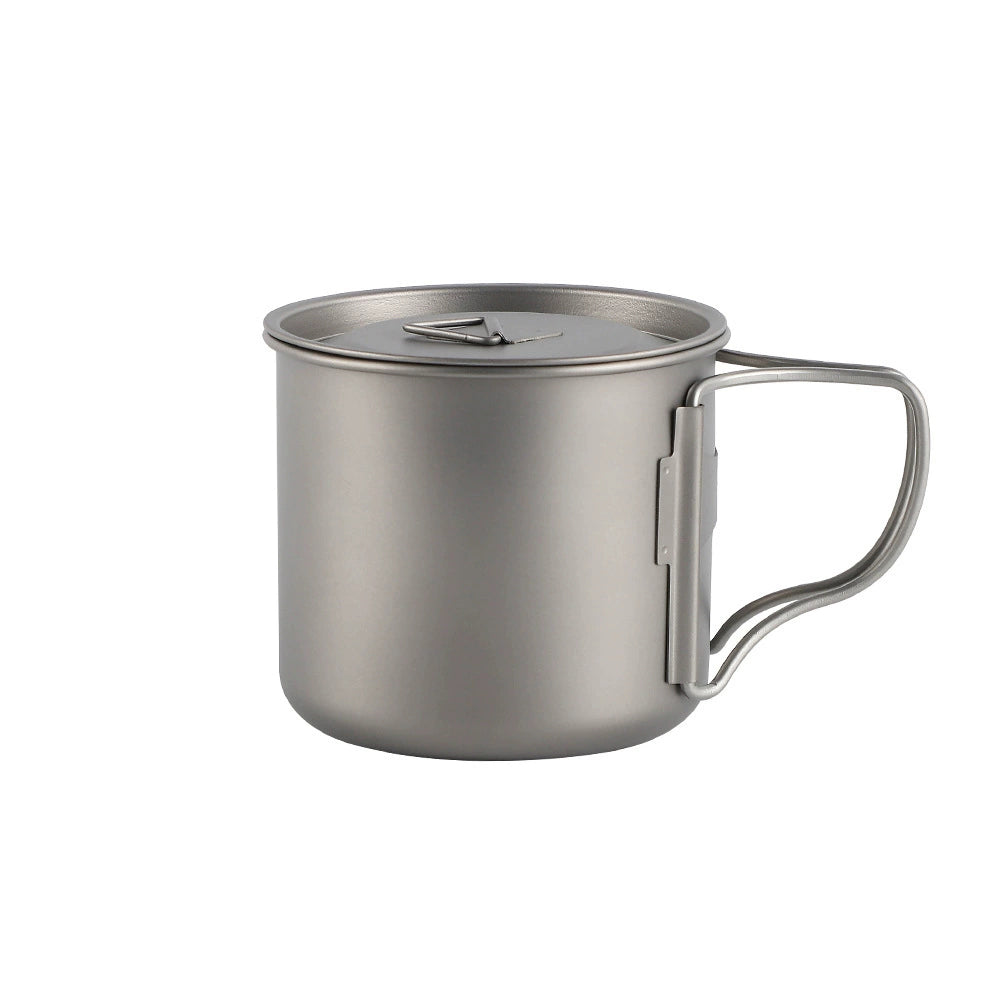 Titanium Camping Mug with Lid – Ultralight Outdoor Cup 350/500/700ml | Campvella