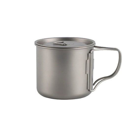 Titanium Camping Mug with Lid – Ultralight Outdoor Cup 350/500/700ml | Campvella