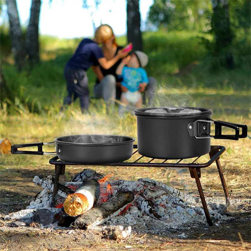 Camping Cookware Set with Frying Pan & Pot – Portable Outdoor Campfire Cooking Kit DS308 | Campvella
