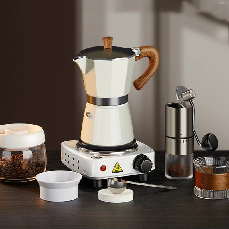 6-Cup Moka Pot Coffee Set – 8-Piece Brewing Kit