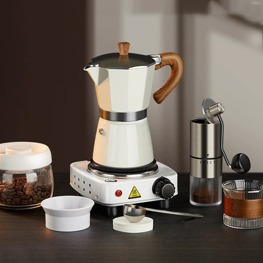 6-Cup Moka Pot Coffee Set – 8-Piece Brewing Kit