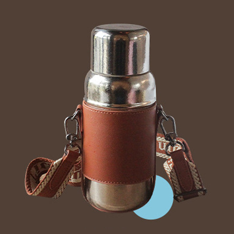 Pure Titanium Insulated Travel Bottle – Large-Capacity Shoulder Carry Mug | Campvella